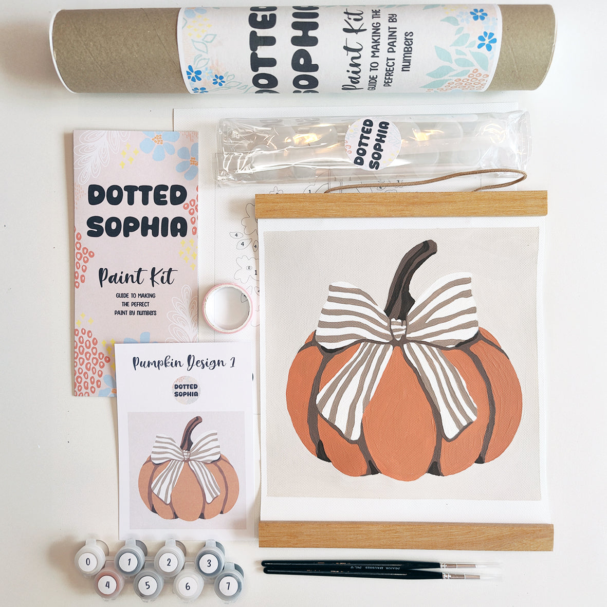 Orange Pumpkin Paint by Numbers Kit: Halloween Crafts, Adult or Children Painting, Sip and Paint Party, Autumn, Fall, Thanksgiving Art Activity