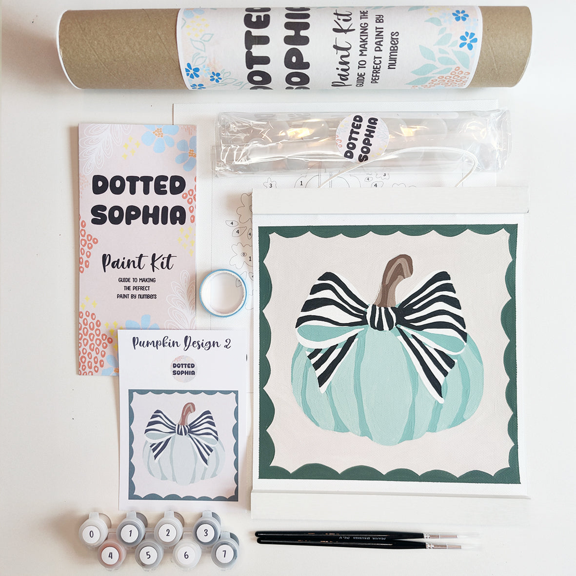 Green Pumpkin Paint by Numbers Kit: Halloween Crafts, Adult or Children Painting, Sip and Paint Party, Autumn, Fall, Thanksgiving Art Activity