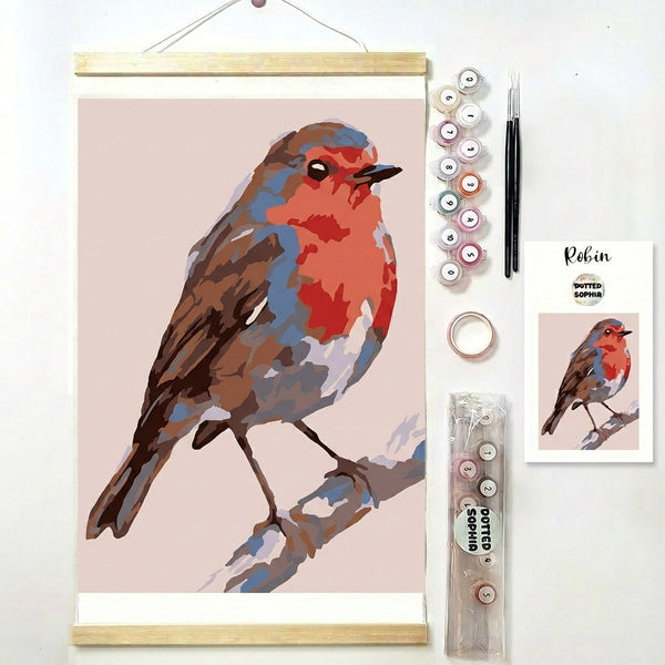 British Birds - Robin - Care Home Paint by Number Bundles