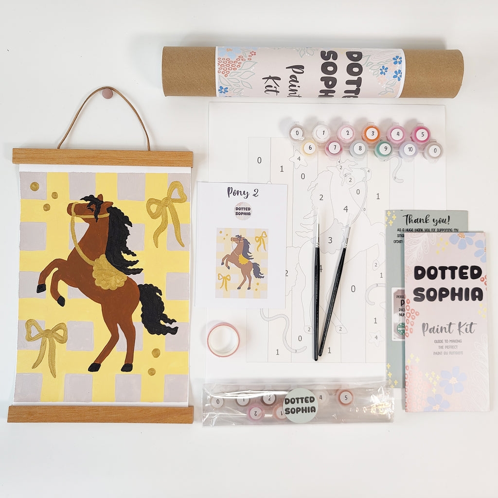 Pony Party Yellow and Gold Paint by Number Kit