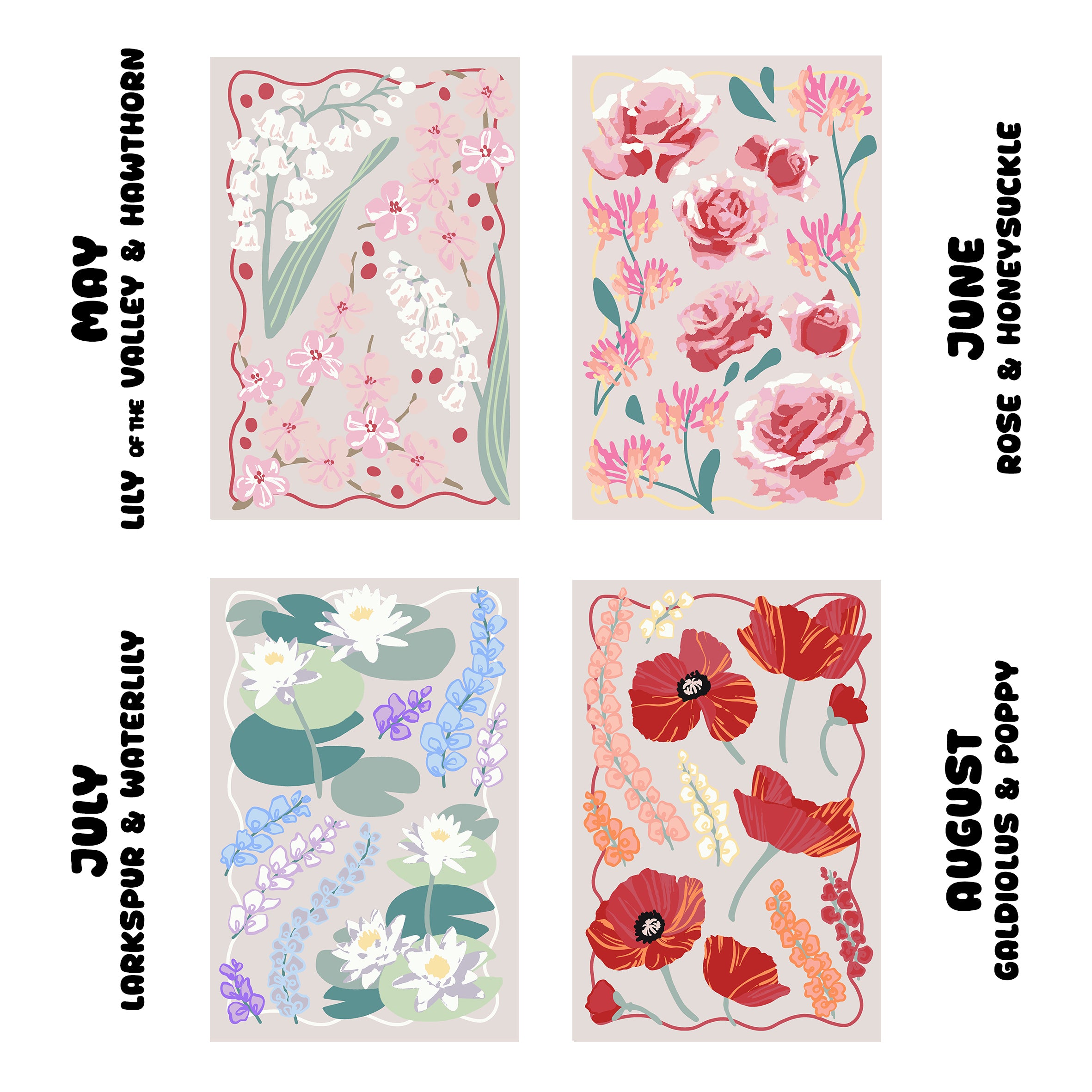 April Birth Flowers Daisy & Sweet Pea Sip and Paint by Number Kit