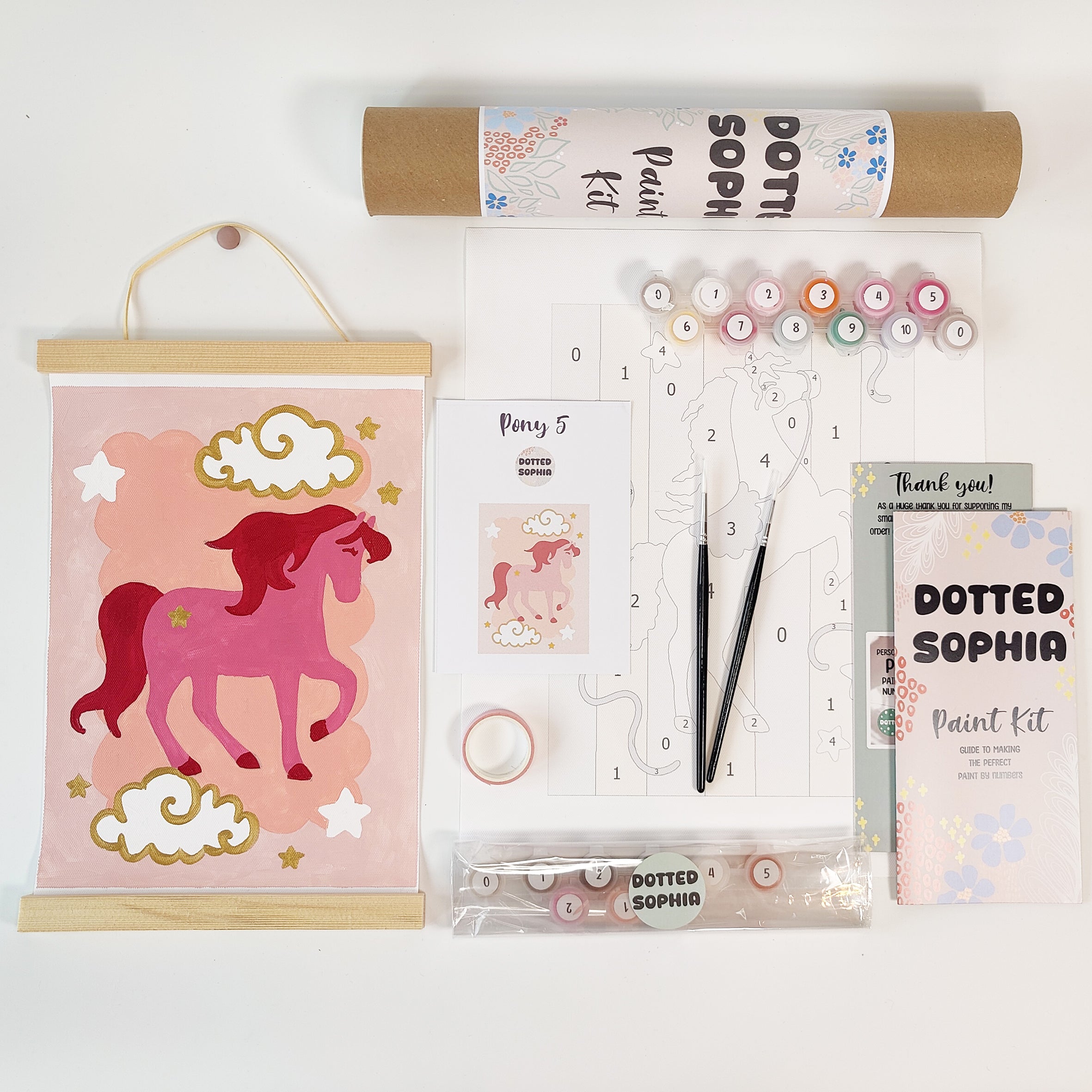 Pony Party Peach and Gold Paint by Number Kit
