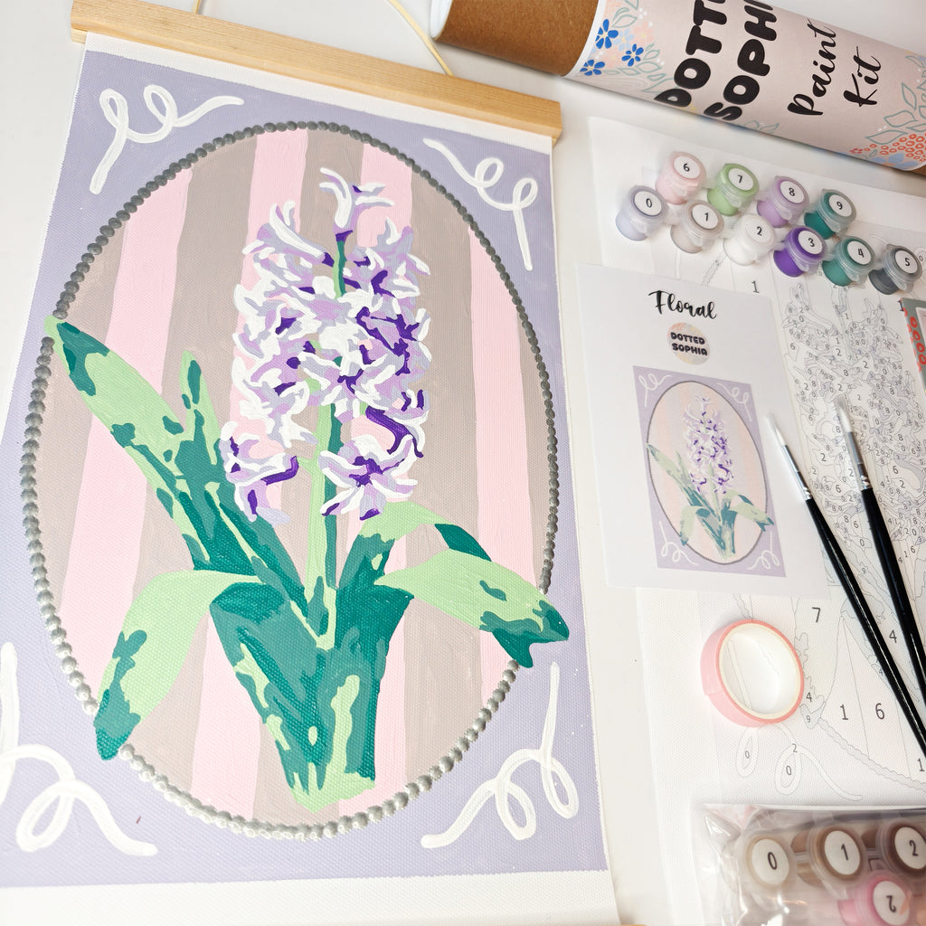 Hyacinth Flower Sip and Paint by Number Kit