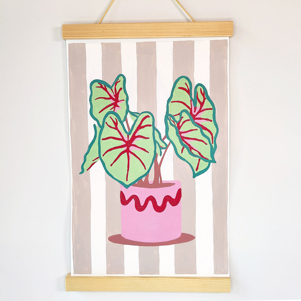 House Plant Sip and Paint by Number Kit Series - Caladium Pink and Green Tropical