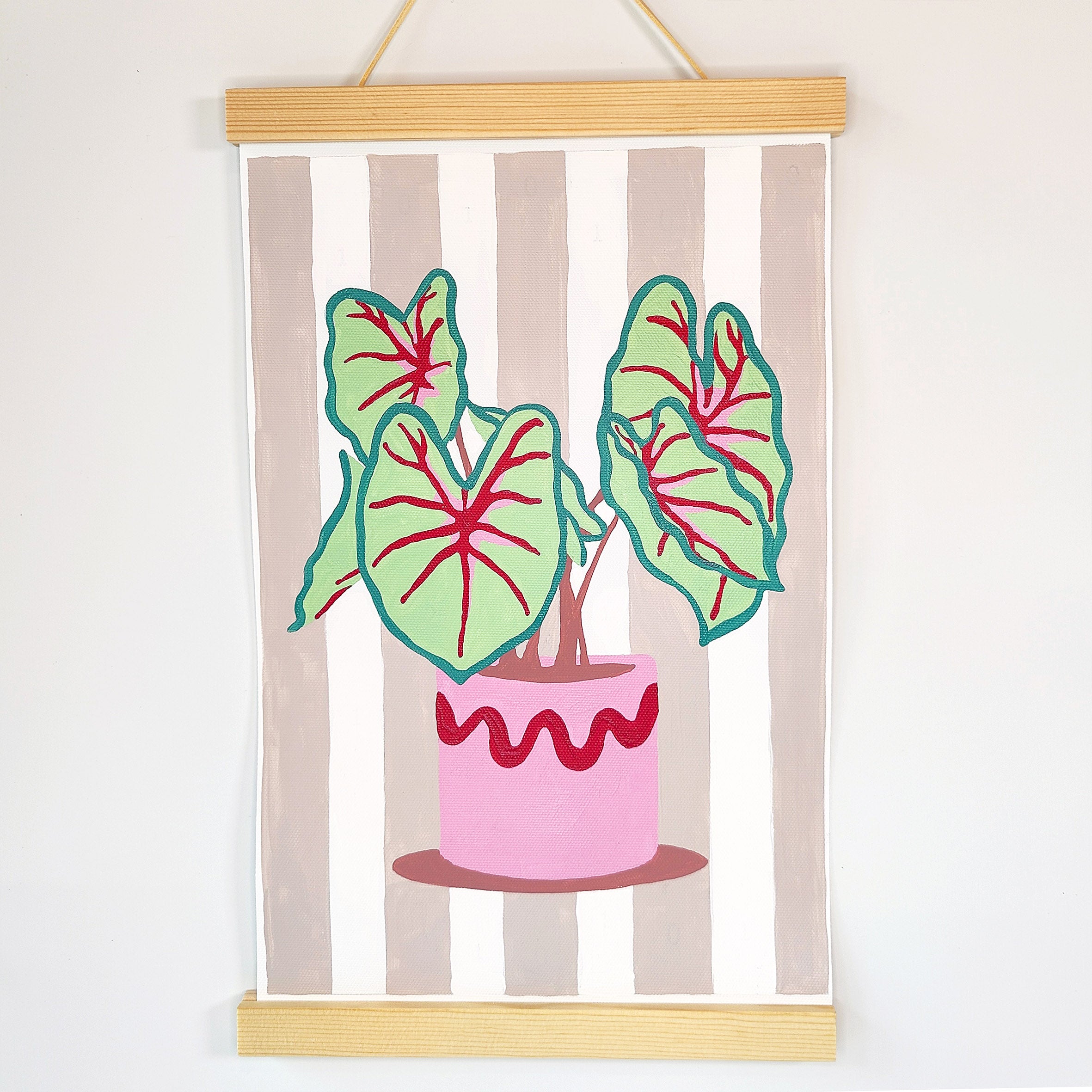 House Plant Sip and Paint by Number Kit Series - Caladium Pink and Green Tropical