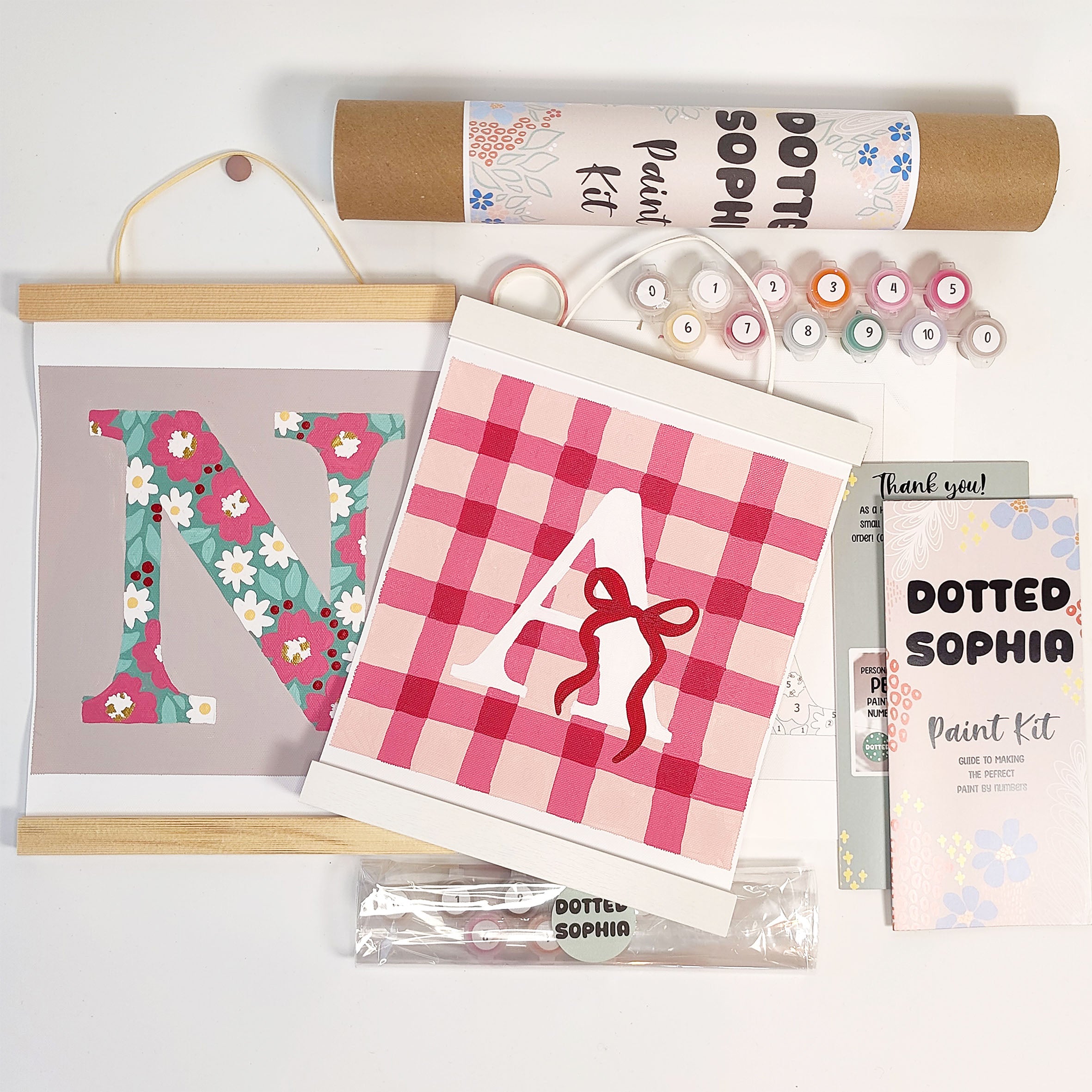 Custom Floral Initial Name Paint by Number Kit