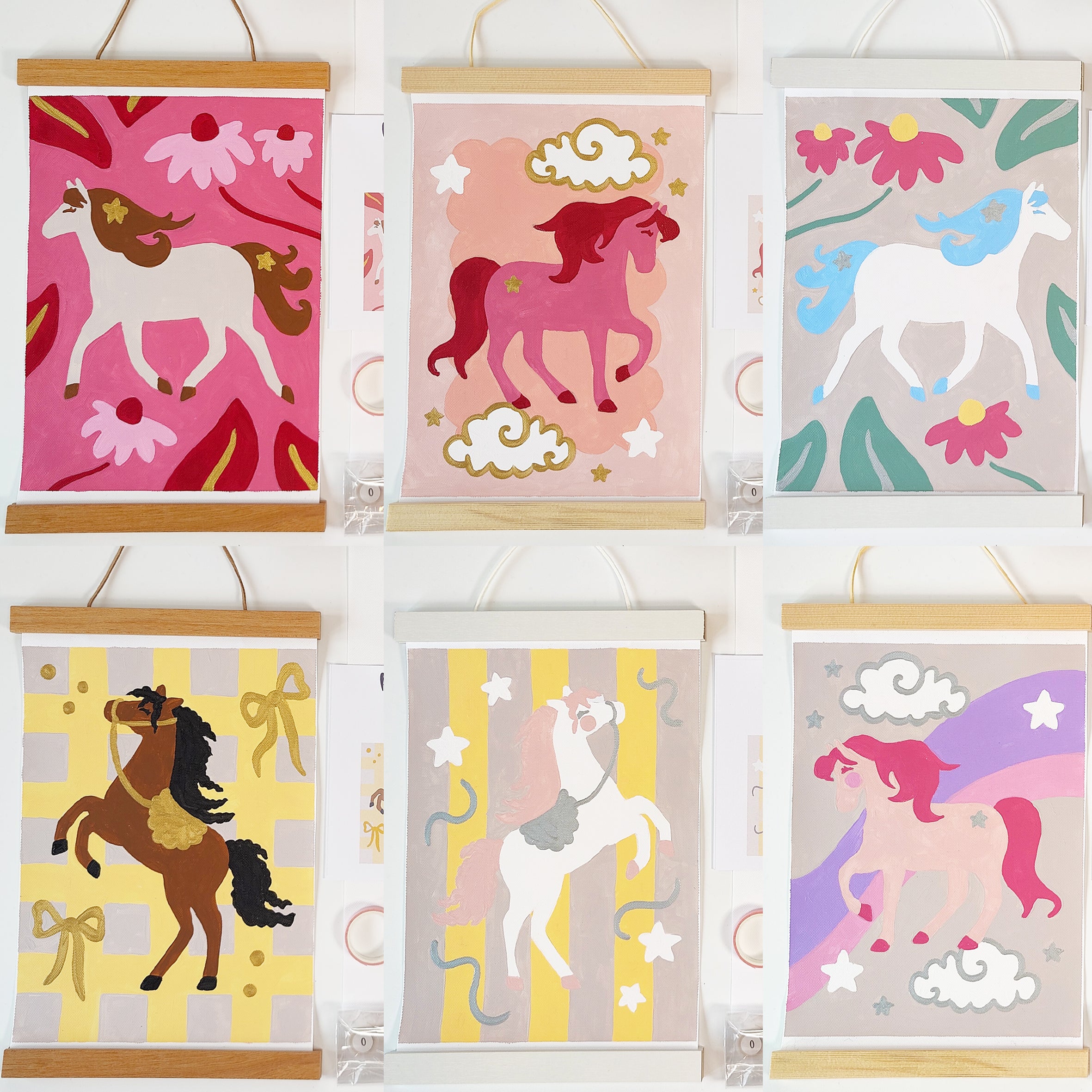 Pony Party Peach and Gold Paint by Number Kit