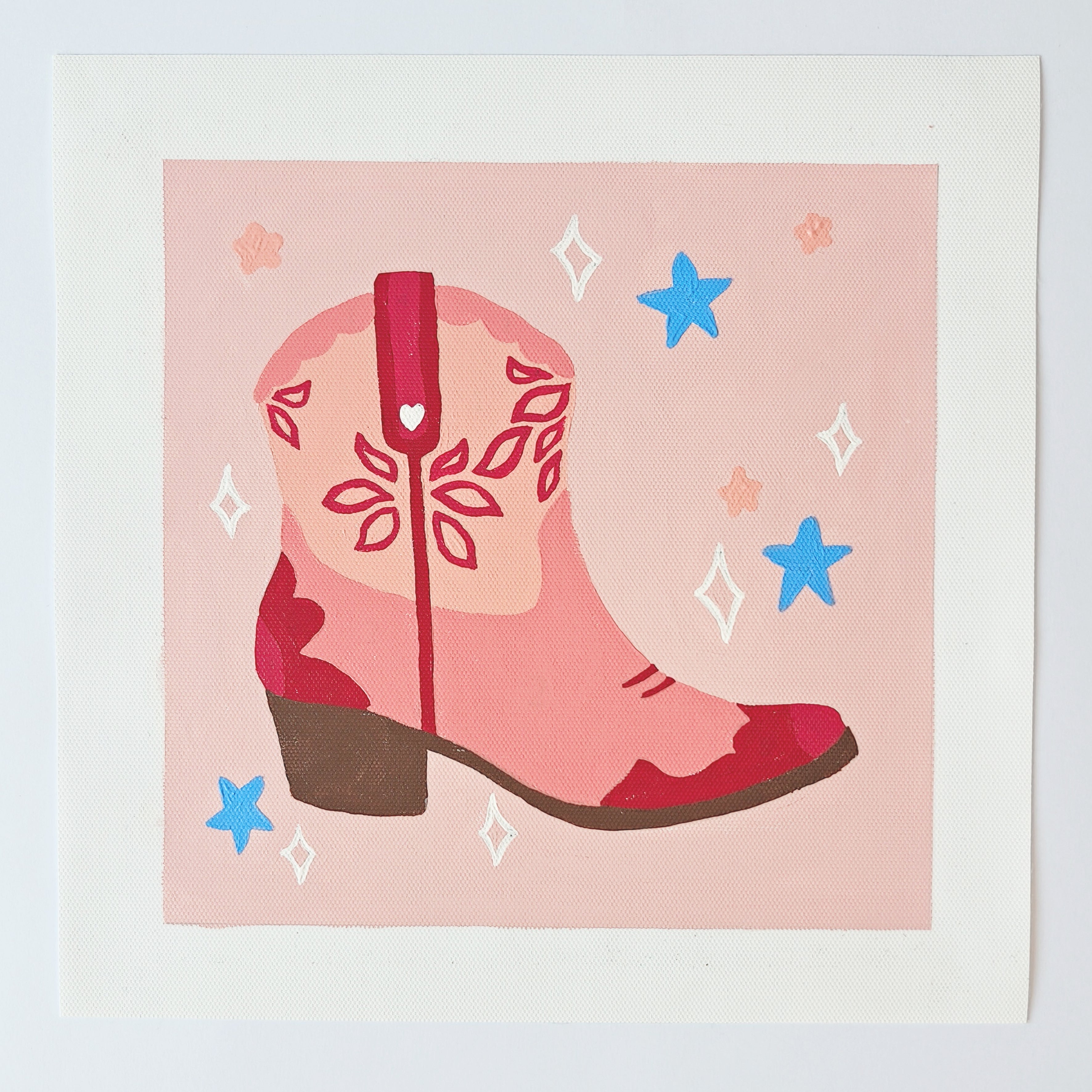 Peach Cowgirl Boot Paint by Number Kit: Adult Craft, Hen Do, Bachelorette Party Activity, Hoe Down, Last Rodeo, Last Disco, Let's Go Girls, Cowboy