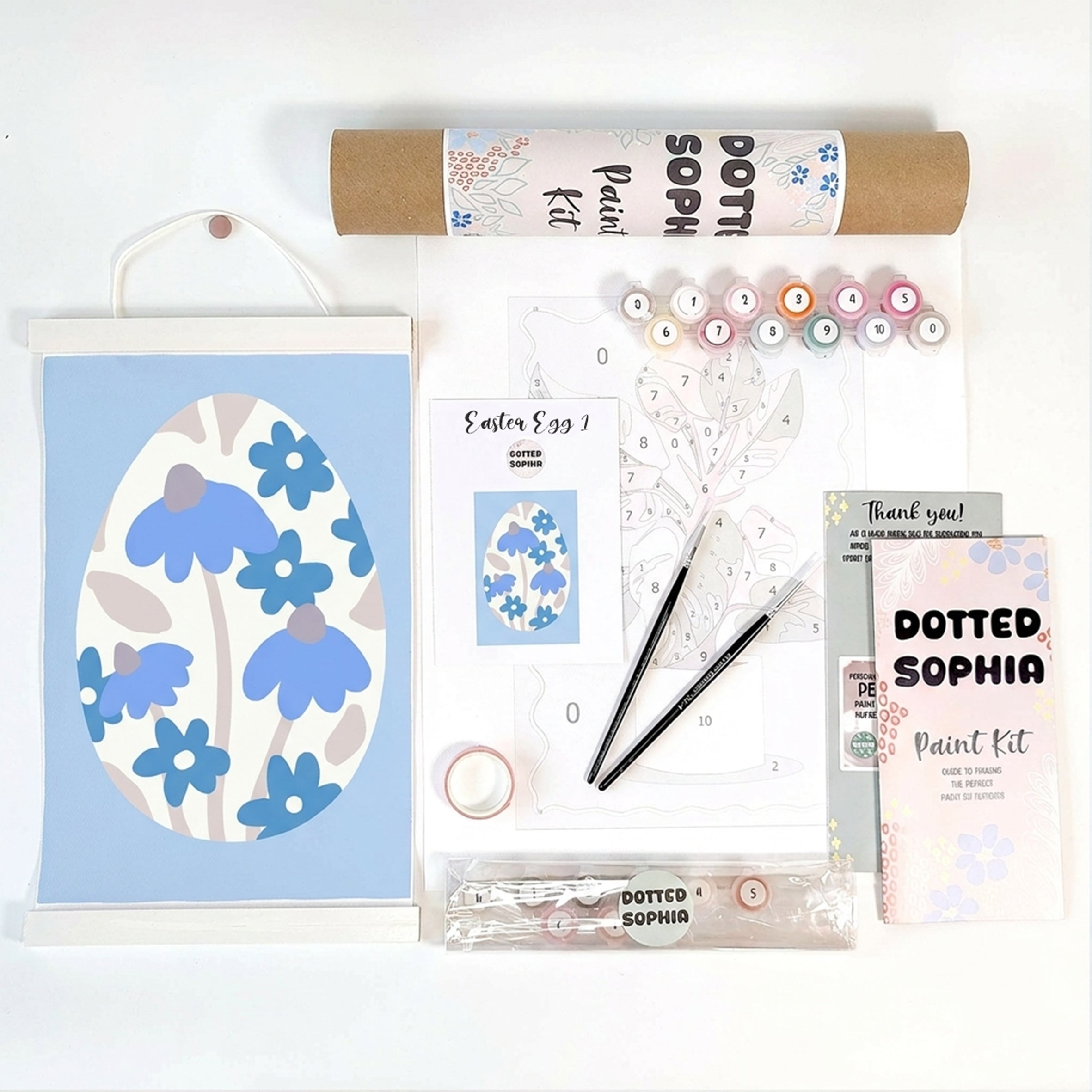 Sip and Paint by Number kit, DIY make your own modern wall art Dotted Sophia with everything included Easy Beginners Wellbeing Canvas