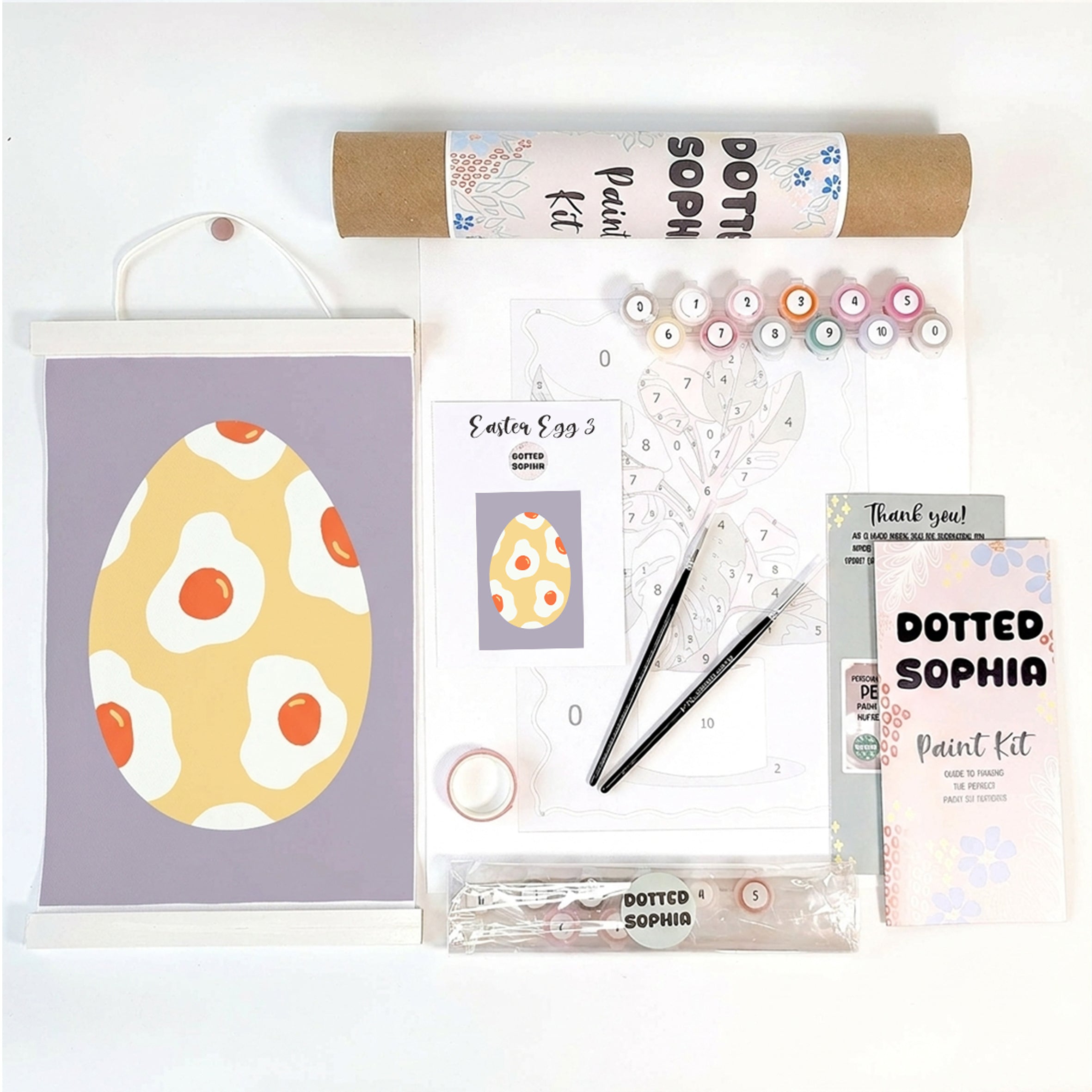 Sip and Paint by Number kit, DIY make your own modern wall art Dotted Sophia with everything included Easy Beginners Wellbeing Canvas