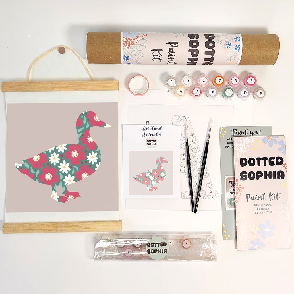 Sip and Paint by Number kit, DIY make your own modern wall art Dotted Sophia with everything included Easy Beginners Wellbeing Canvas