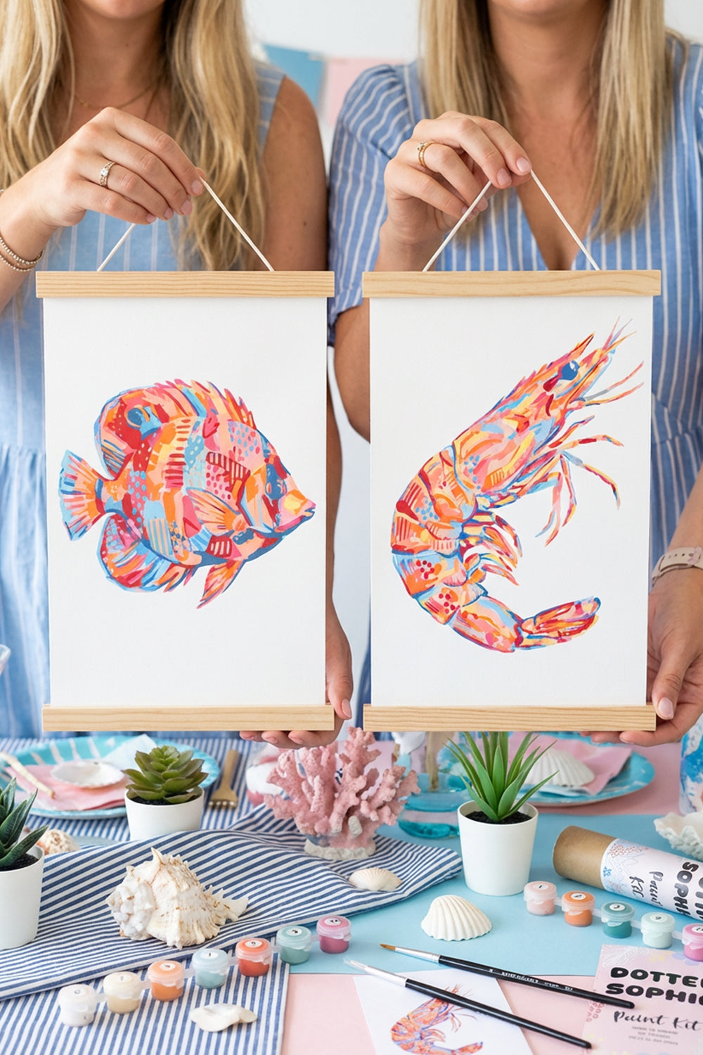 Ocean Animals Sip and Paint by Number Kit Series - Colourful Abstract Crab