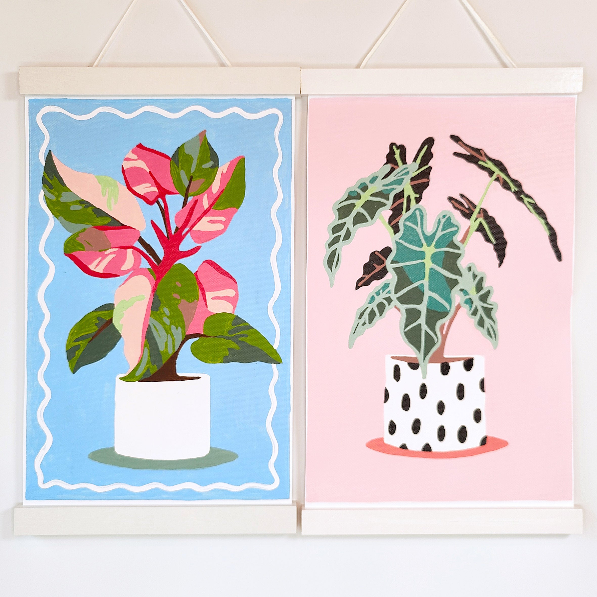Paint and Sip House Plant Tropical Kits - Make your own wall art with your besties, host your own paint party cozy girls night in