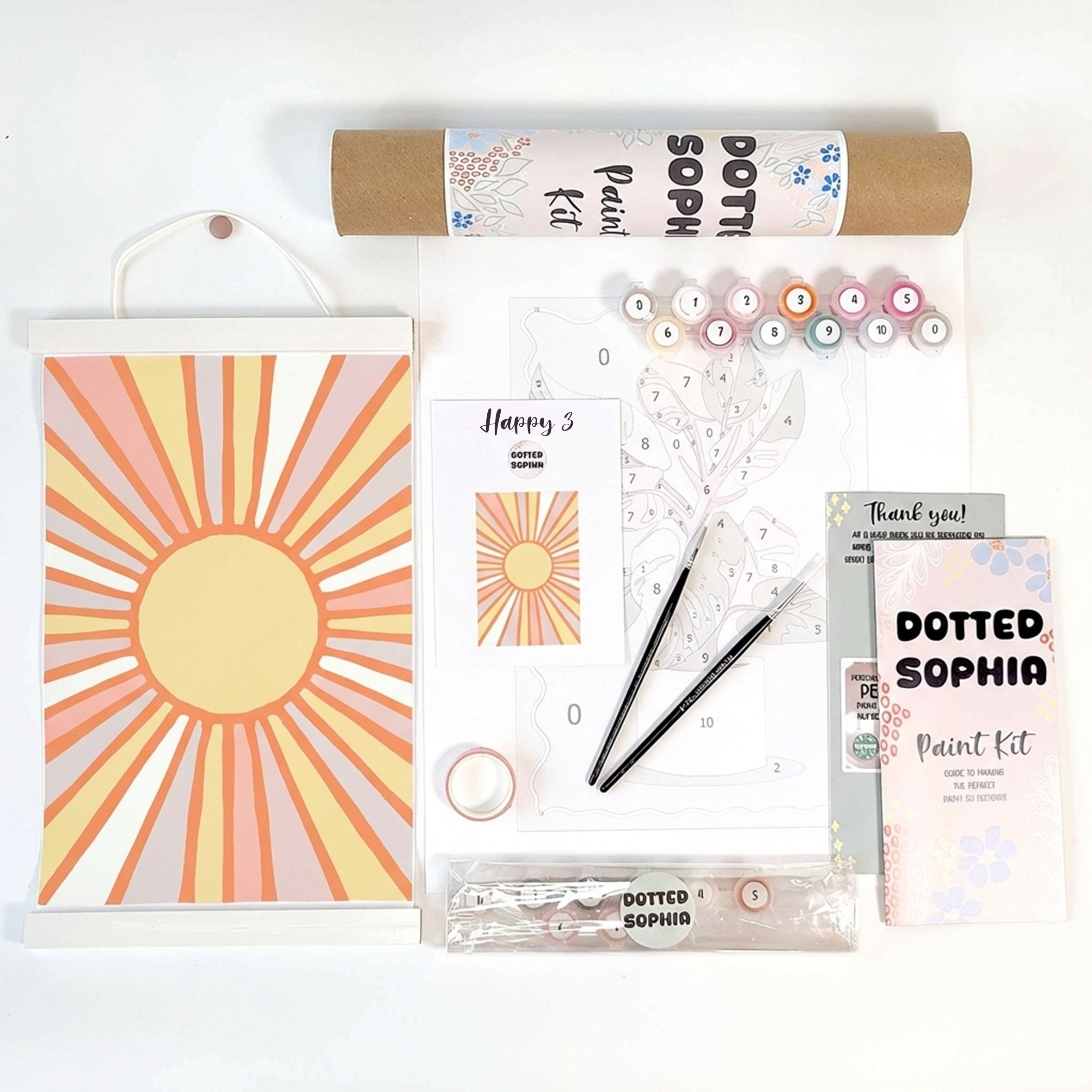Happy Sunny Sunshine Paint by Number Kit Easy for Beginners, Adults and Teenagers Holiday Present Activity