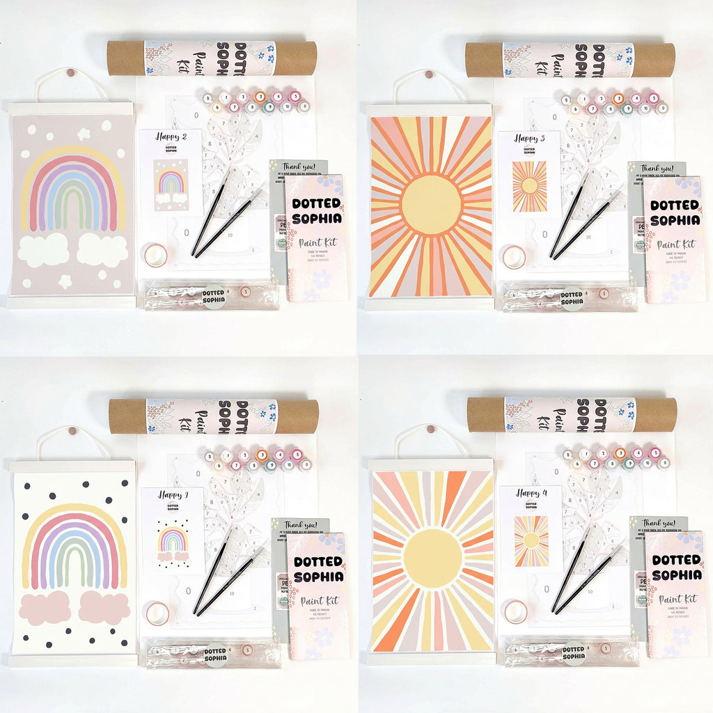 Host your own Sip and Paint by Number kit, DIY make your own modern wall art Dotted Sophia with everything included Easy Beginners Wellbeing