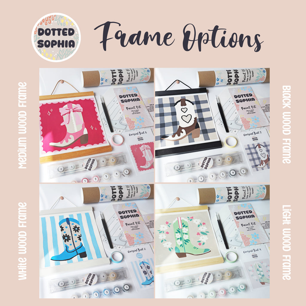 Peach Cowgirl Boot Paint by Number Kit: Adult Craft, Hen Do, Bachelorette Party Activity, Hoe Down, Last Rodeo, Last Disco, Let's Go Girls, Cowboy