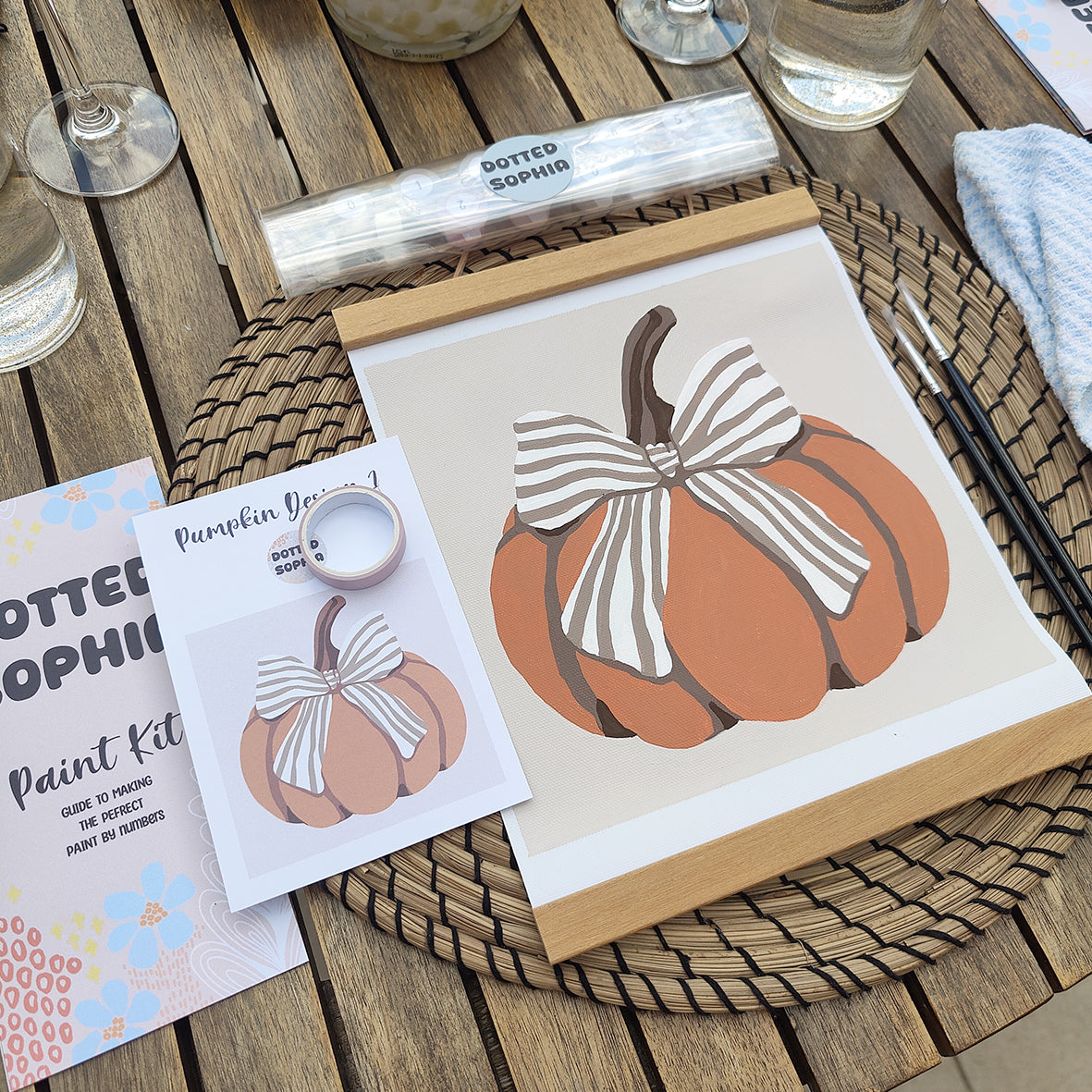 Orange Pumpkin Paint by Numbers Kit: Halloween Crafts, Adult or Children Painting, Sip and Paint Party, Autumn, Fall, Thanksgiving Art Activity