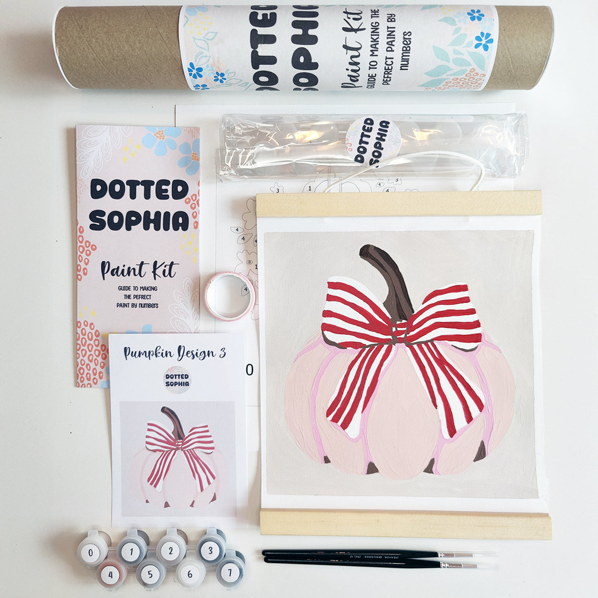 Pink Pumpkin Paint by Numbers Kit: Halloween Crafts, Adult or Children Painting, Sip and Paint Party, Autumn, Fall, Thanksgiving Art Activity