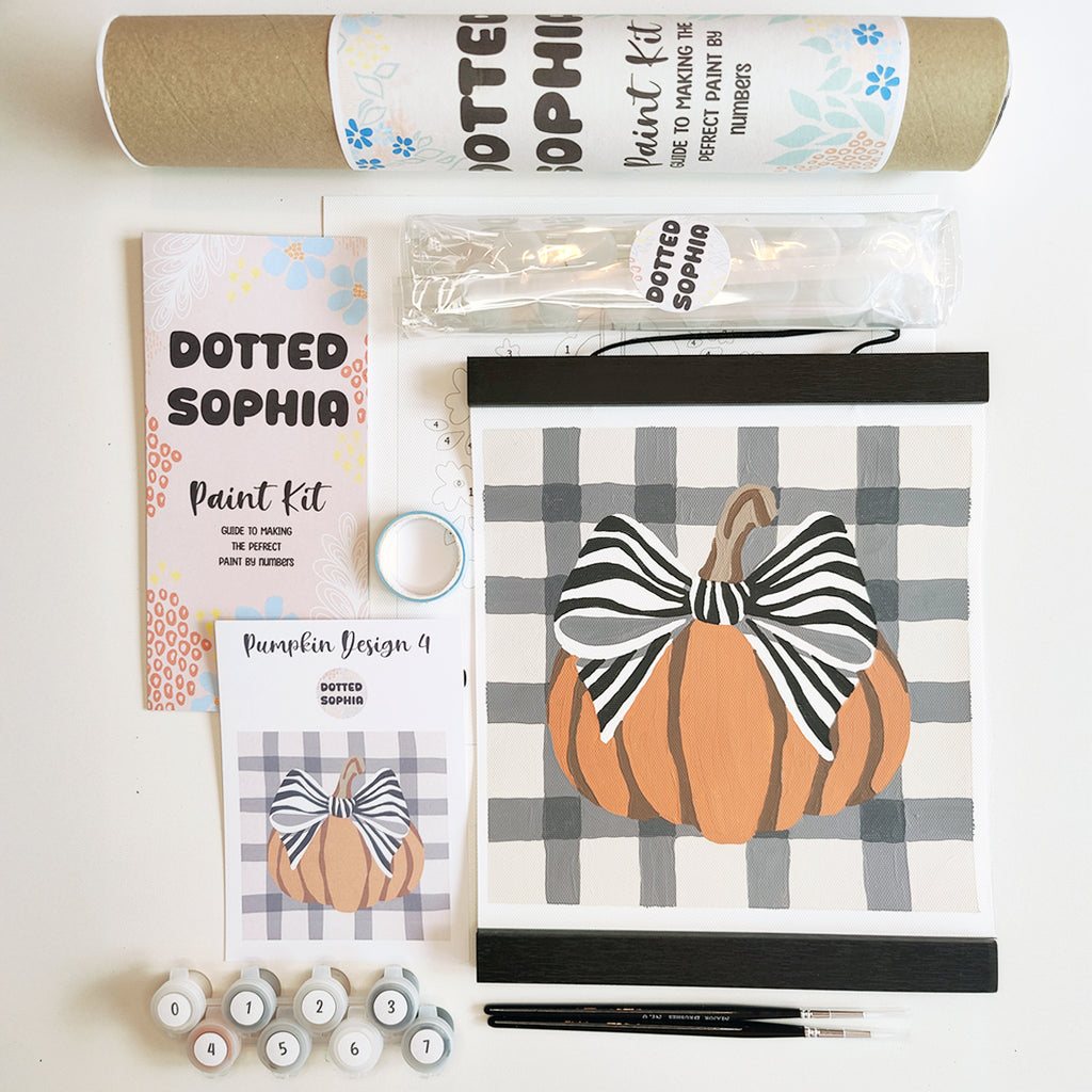 Black Pumpkin Paint by Numbers Kit: Halloween Crafts, Adult or Children Painting, Sip and Paint Party, Autumn, Fall, Thanksgiving Art Activity