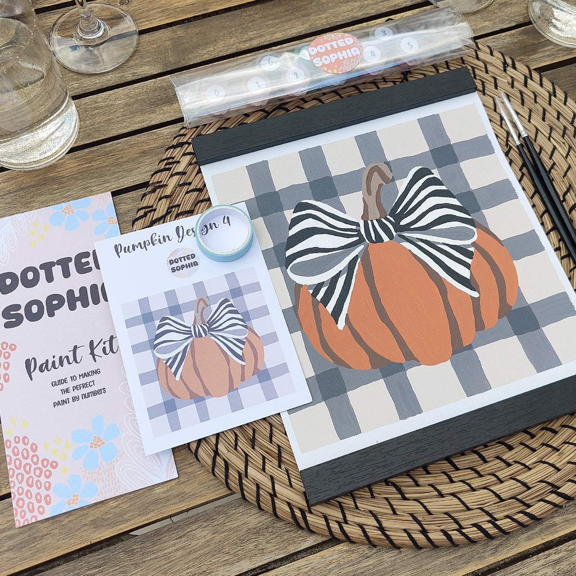 Black Pumpkin Paint by Numbers Kit: Halloween Crafts, Adult or Children Painting, Sip and Paint Party, Autumn, Fall, Thanksgiving Art Activity